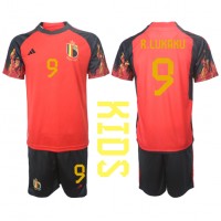 Camisa de time de futebol Bélgica Romelu Lukaku #9 Replicas 1º Equipamento Infantil Mundo 2022 Manga Curta (+ Calças curtas)
